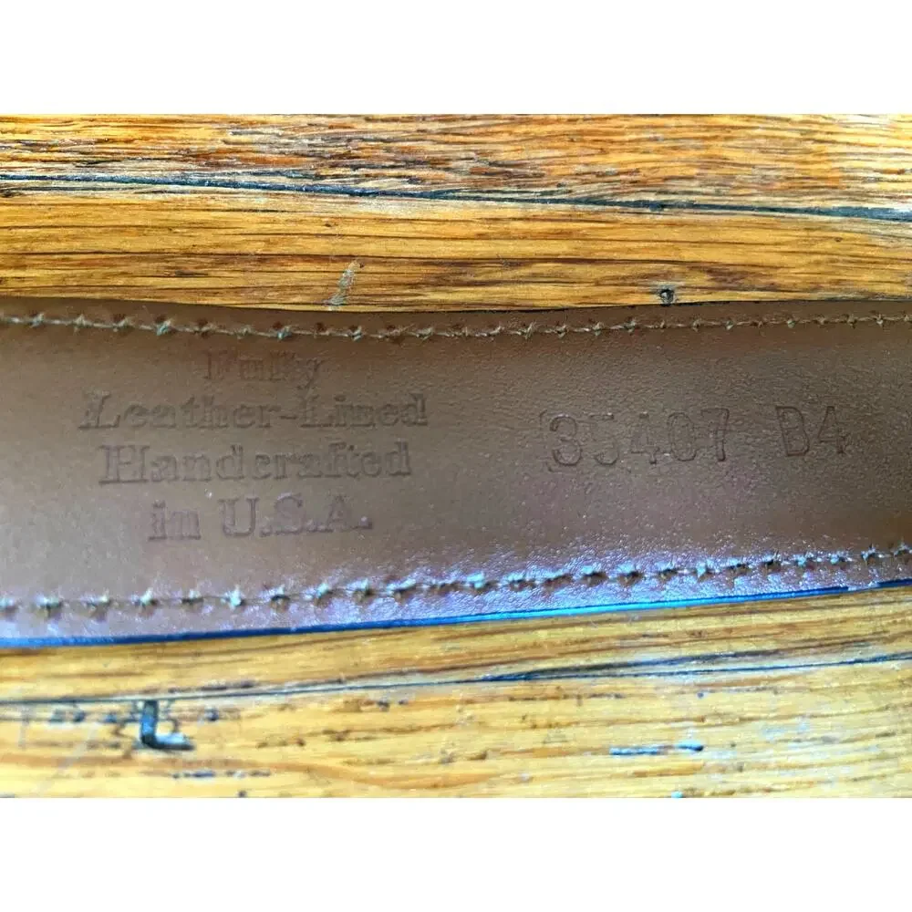 ALLEN EDMONDS Distressed Brown Leather Belt w/Stitch Accent sz 52